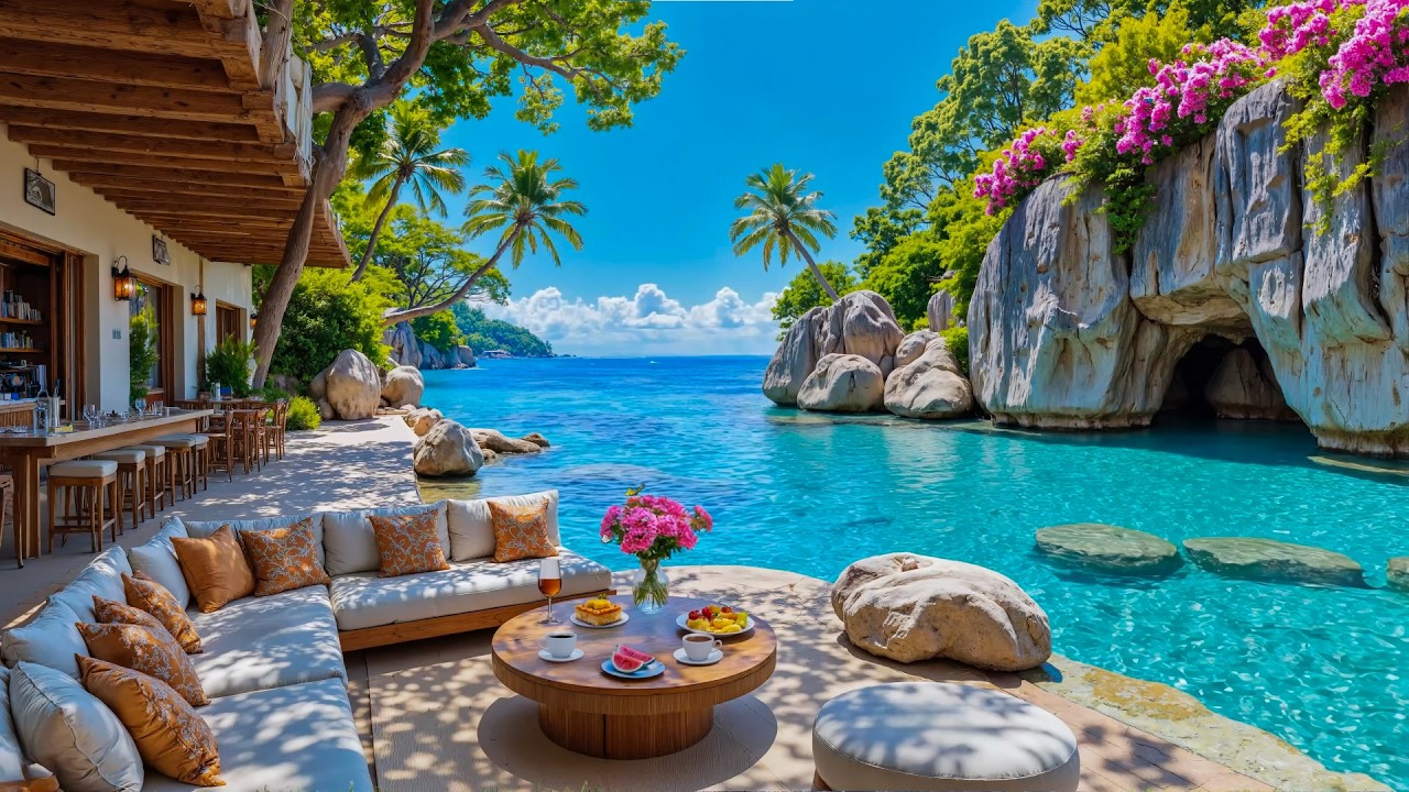 Sunny Summer Day at a Tropical Bossa Nova Beach 🌞 Relaxing Jazz by the Ocean | Paradise Beach Vibes