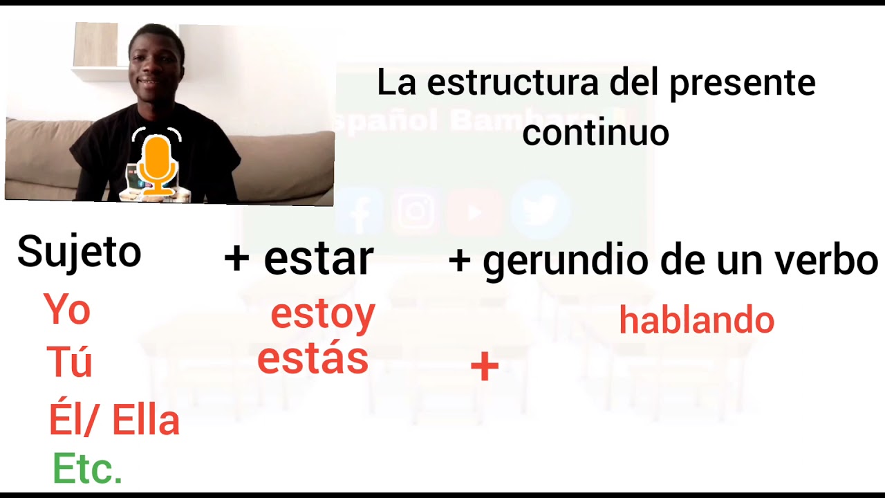 Presente continuo con español bambara