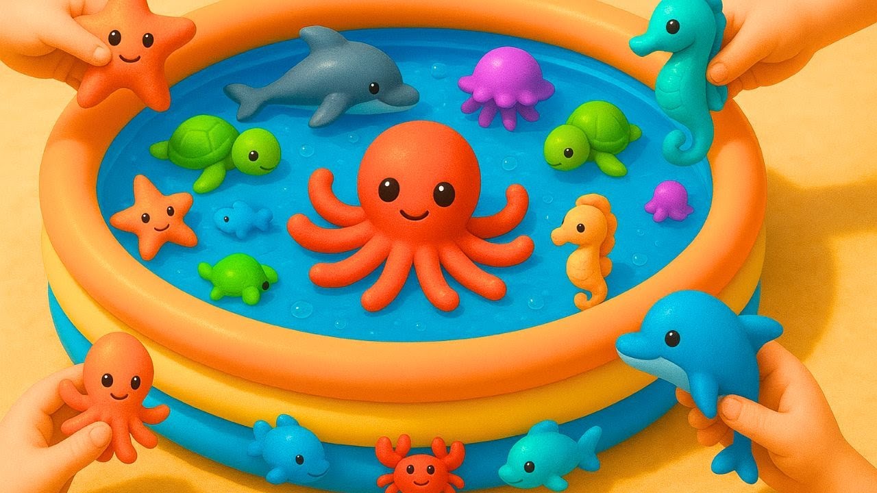 Learn Sea Animals for Kids | Ocean Creatures Names & Facts | Educational Toy Animal Video