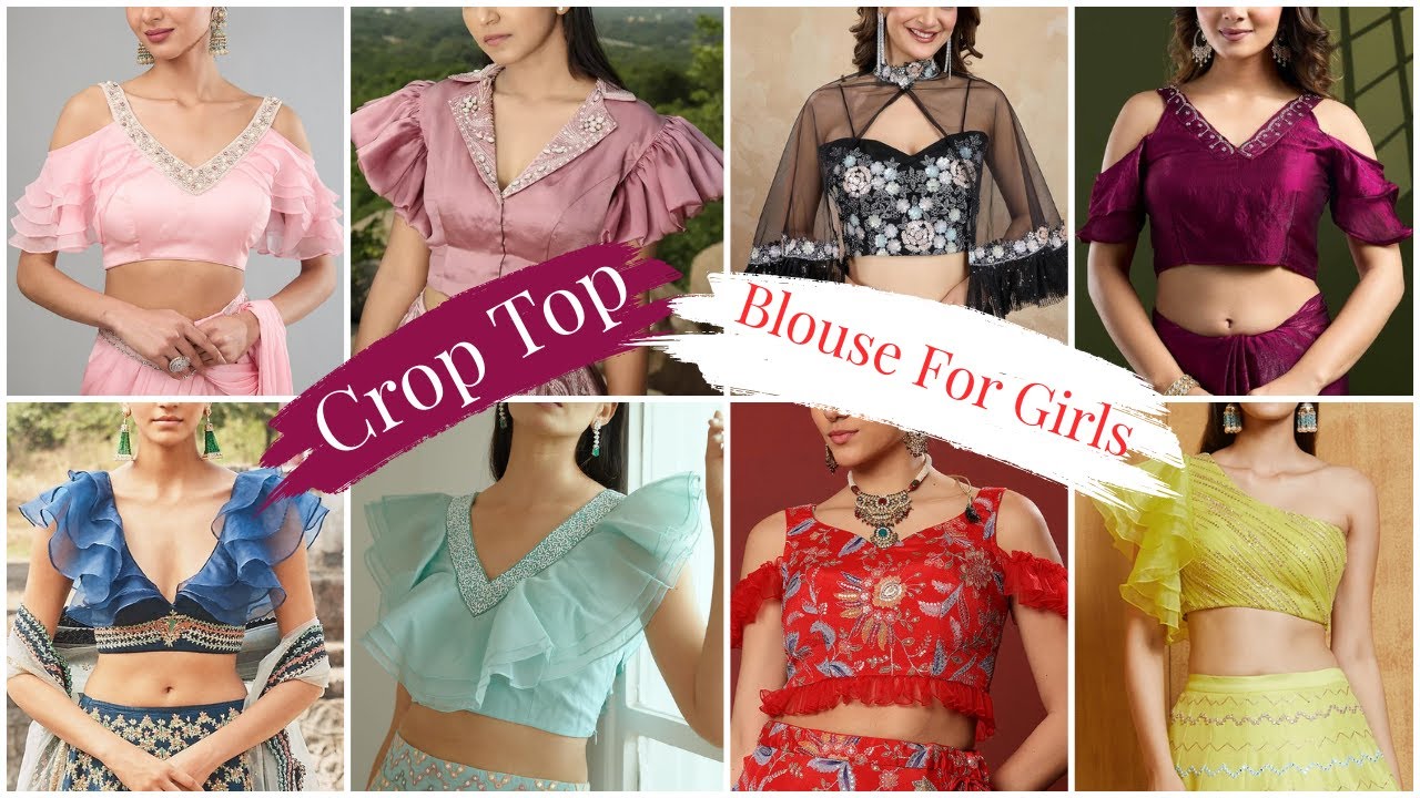 ✨ Trendy Crop Top Blouse Designs for Girls 2025 | Crop Top Blouse Designs New Model 👗