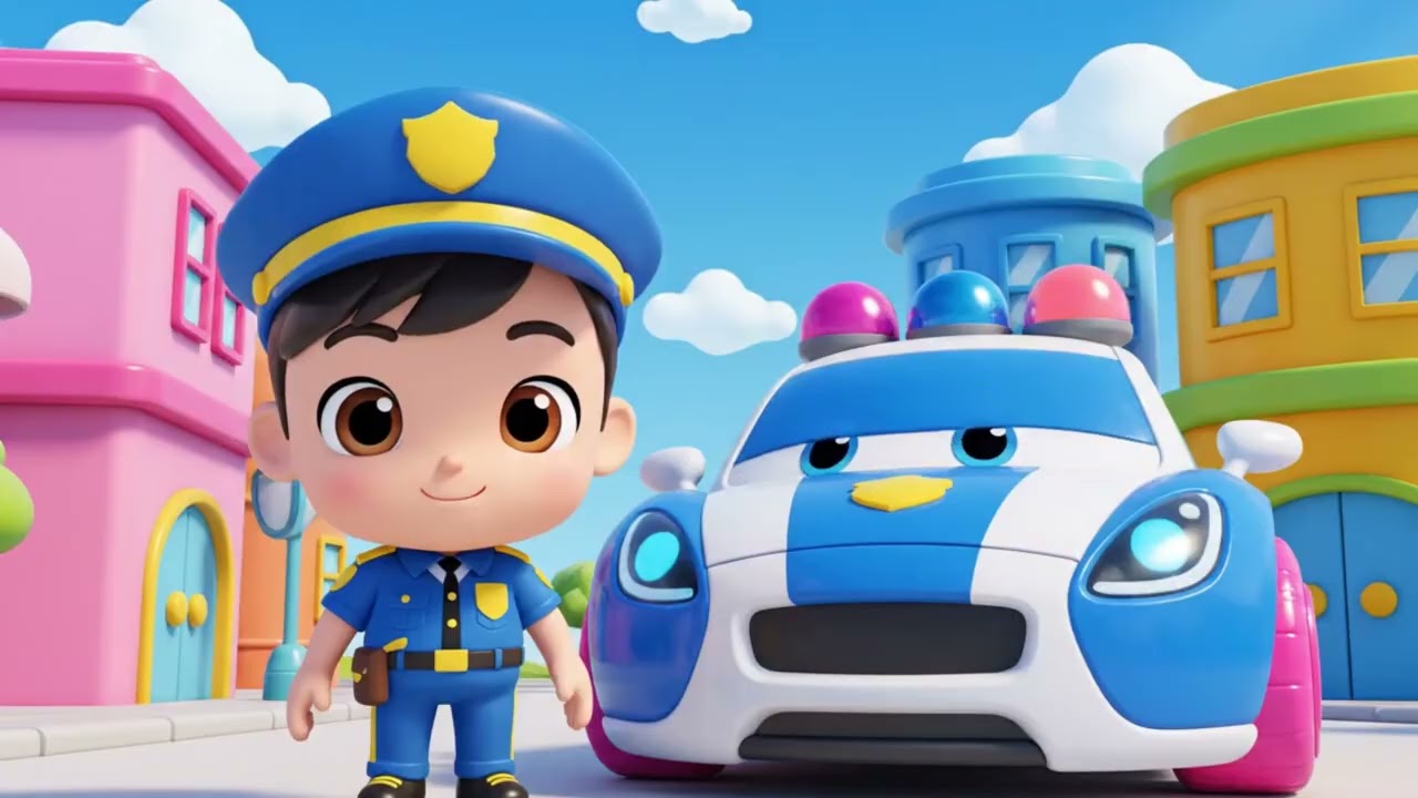 The Wheels on the Police Car | Kids Vehicle Songs