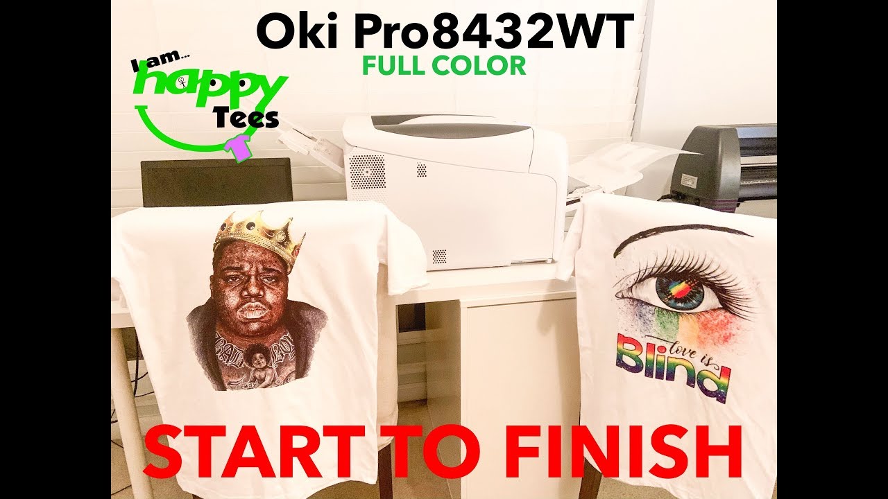 Oki Pro 8432WT Digital HD Printer Start to Finish 2020 T-Shirts