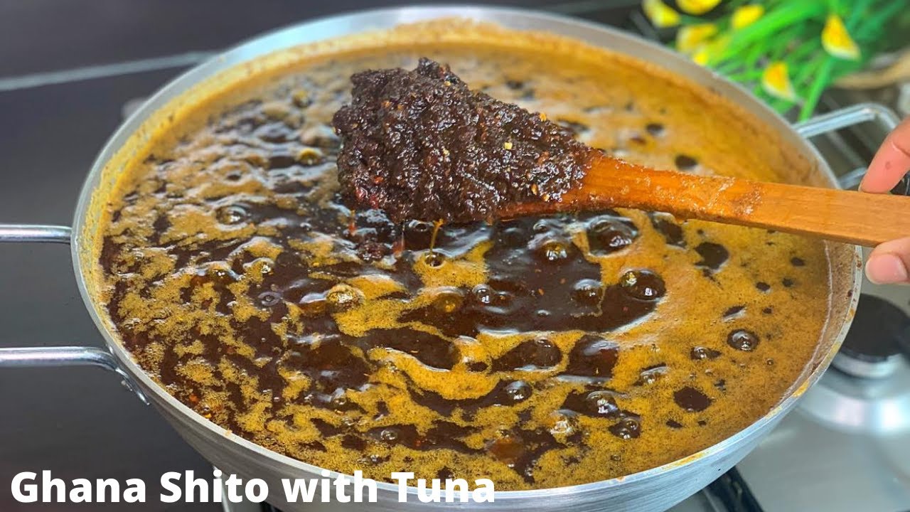 HOW TO MAKE SHITO WITH TUNA | SIMPLEST GHANA SHITO UNDER 30mins | Ghana's famous black chilli sauce