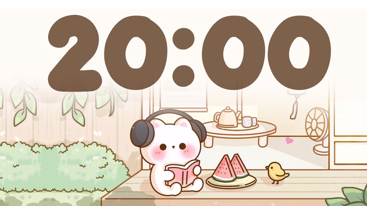 20 Minute Timer for classroom 🍉 Chill & Study Focus Music