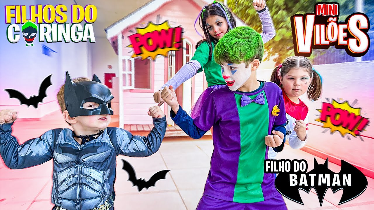 OS FILHOS DO CORINGA E A FILHA DA ARLEQUINA BRIGARAM FEIO COM FILHO DO BATMAN !!! MINI VILÕES