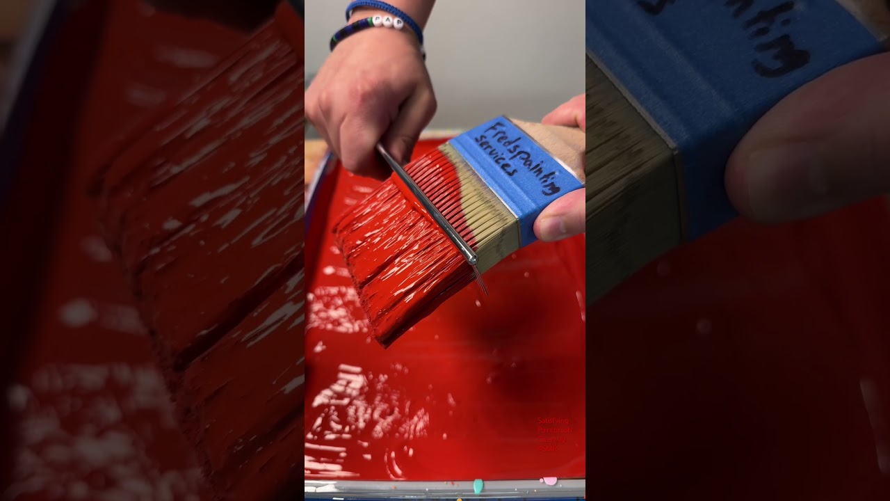 Satisfying paintbrush cleaning asmr #asmr #asmrsounds #satisfying #satisfyingcleaning #shorts