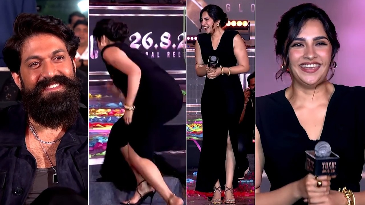 Rukmini Vasanth STUNNING Looks & Speech At Toxic Pre release event | Yash | Filmylooks