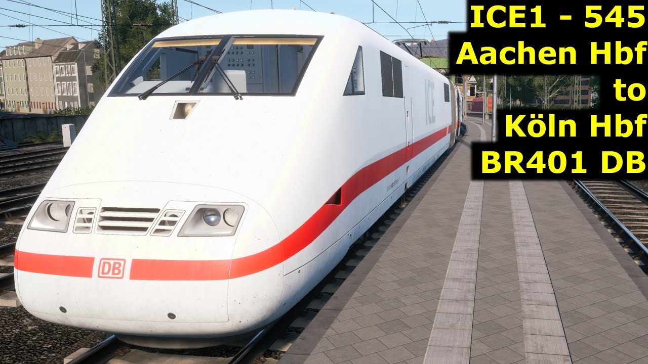 ICE1 - 545 - Aachen Hbf to Köln Hbf - BR401 DB (Revamped Timetable)(HST following slow freight ??)