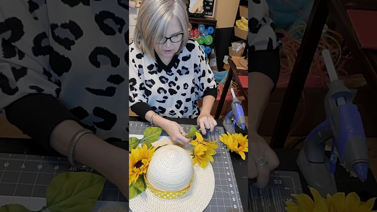 Sunflower Straw Floppy Hat for Summer