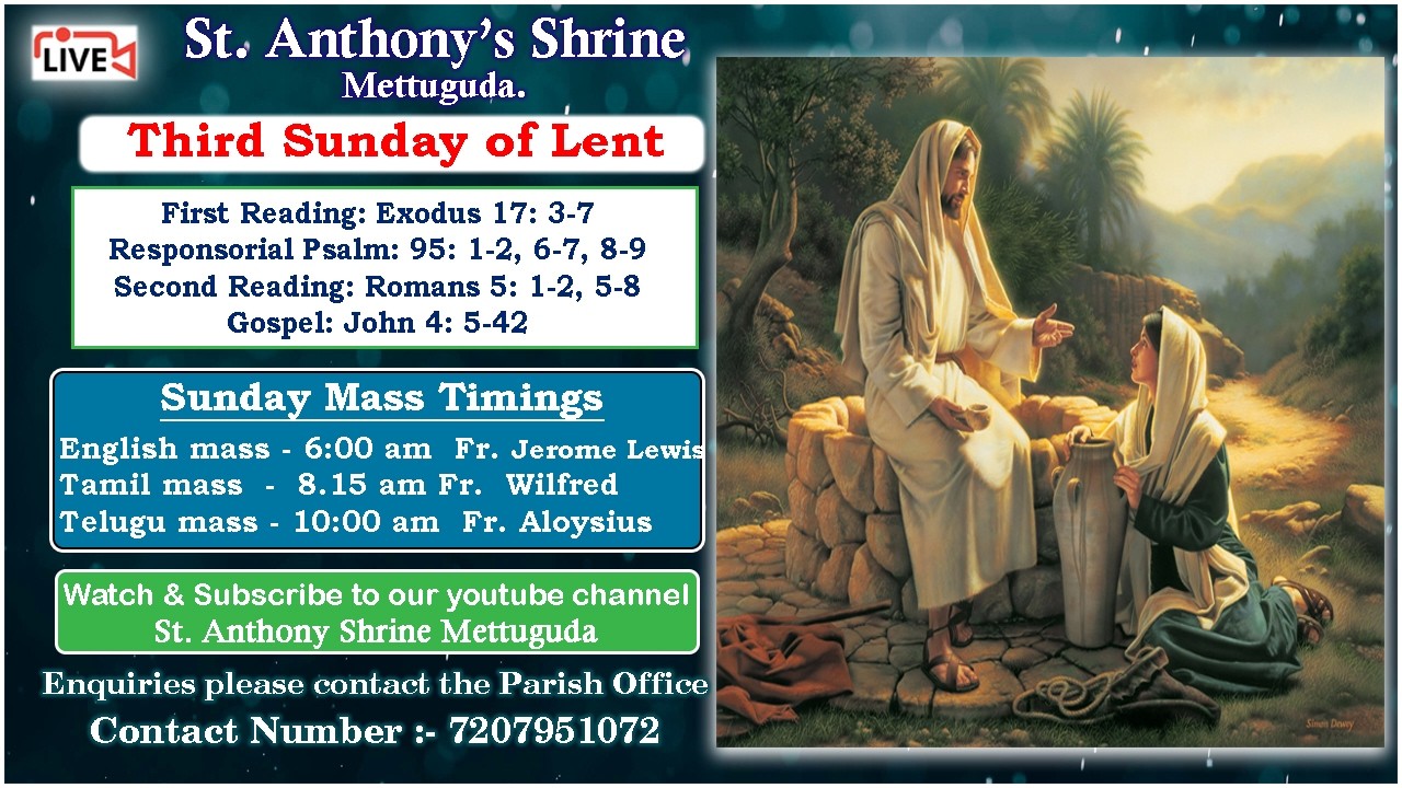 Fr Aloysius/St. Anthony Shrine/Mettuguda/Telugu Mass 10.00 am Live Streaming/8th March  2026