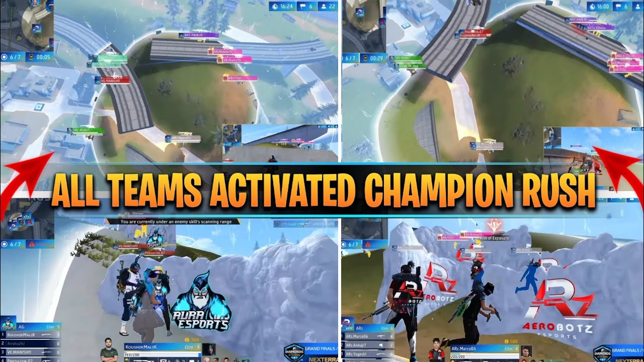 ALL TEAMS ACTIVATED CHAMPION RUSH 🏆🤯IN ESPORTS #freefireesports @GamingAura