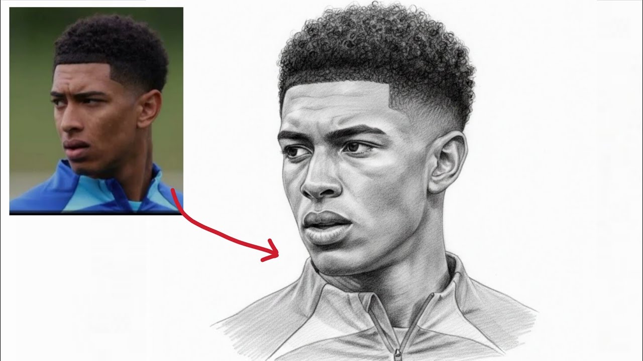 how to draw Jude Bellingham,s face  step by step |Drawing Jude Bellingham