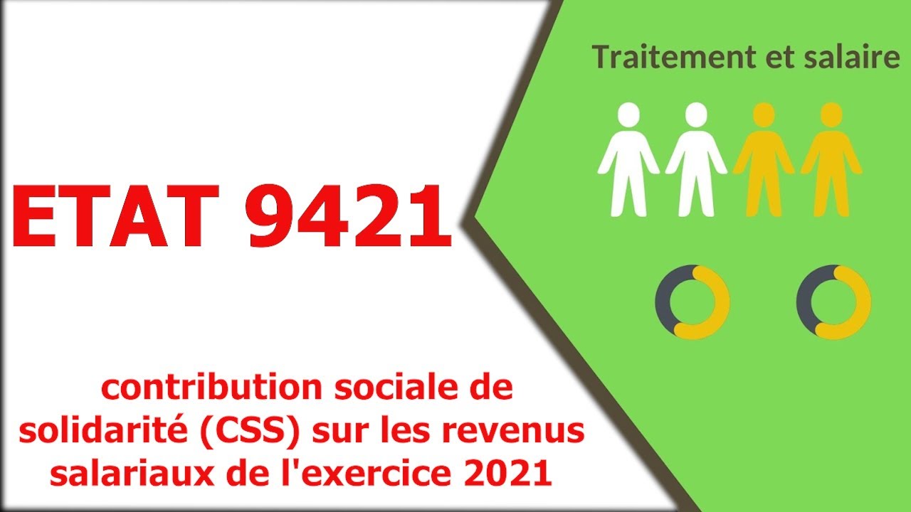 La déclaration des traitements et salaires(Etat 9421)-Contribution sociale de solidarité Maroc (CSS)