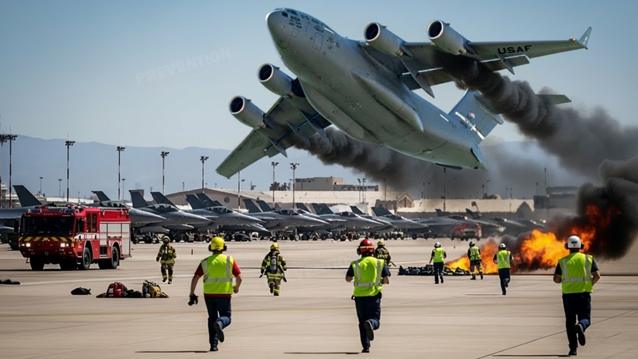 Iran Surrenders! US Air Force C-17 Pilot Performs Emergency Takeoff at Full Speed ​​to Middle East