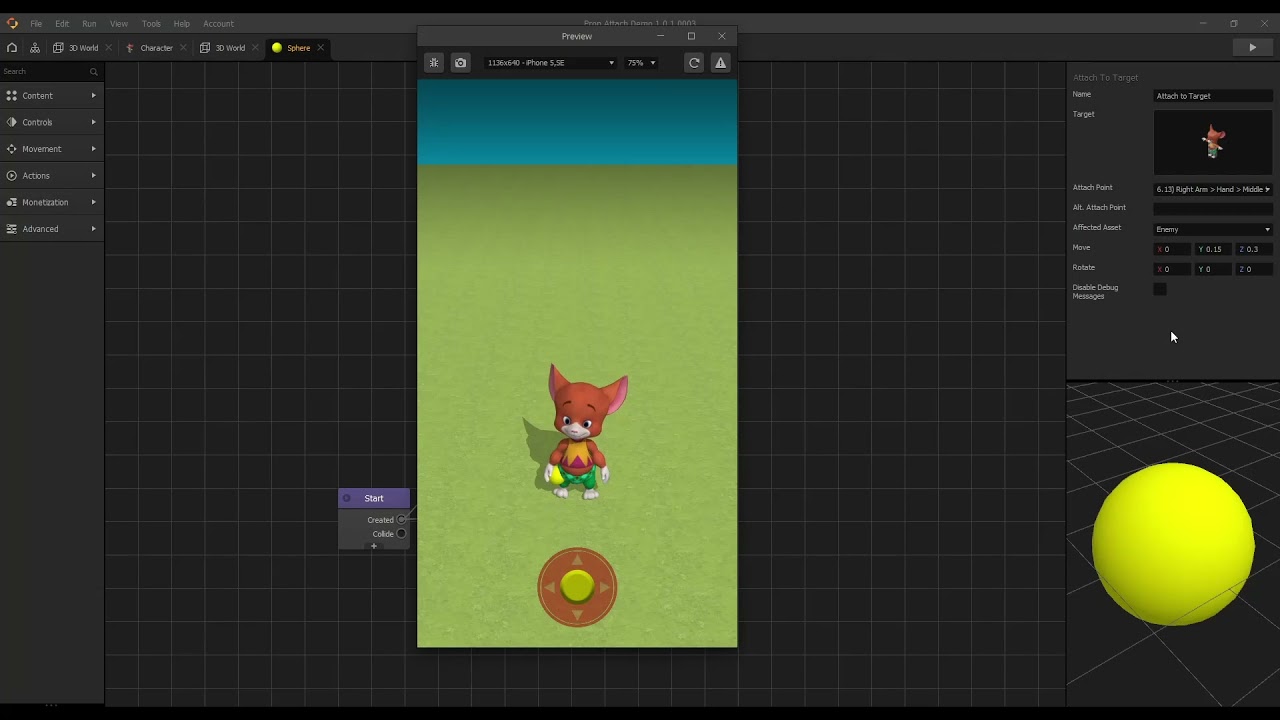 Attach To Target node for Buildbox 3 - How to use it? - Tutorial 1