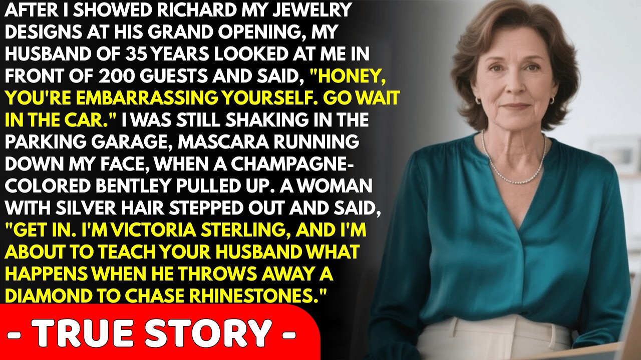My husband had me thrown out of his grand opening — I was crying in the garage when a Bentley pul...