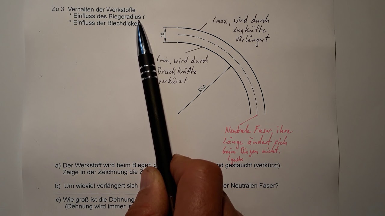 Biegen 03#1 Verhalten der Werkstoffe beim Biegevorgang
