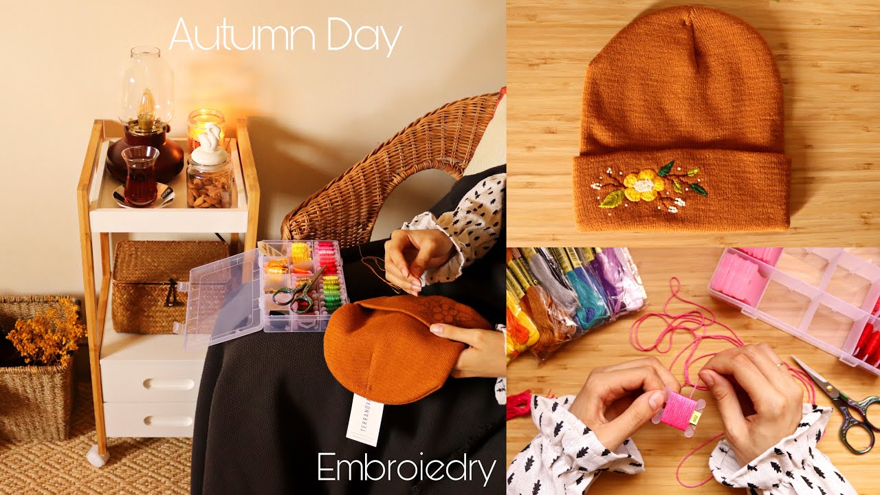 يوم خريفي دافيء | A Cozy Autumn Day | ترتيب خيوط التطريز 🧵