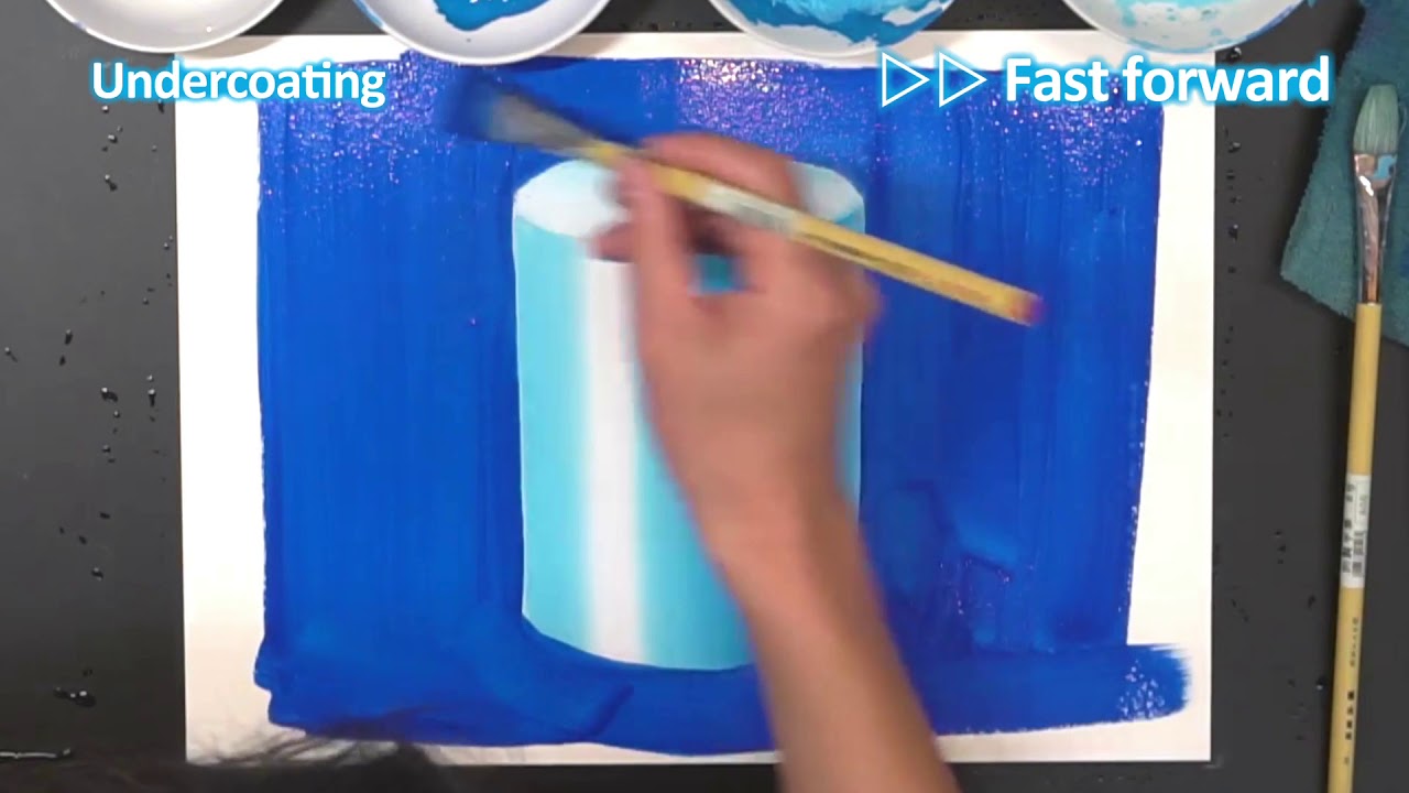 How to painting a cylinder 【poster color techniques】