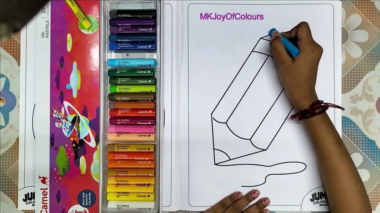 Vacation Special - 3 Colouring using Oil Pastels.. #mk #joyofcolours #vacationspecial #oilpastel