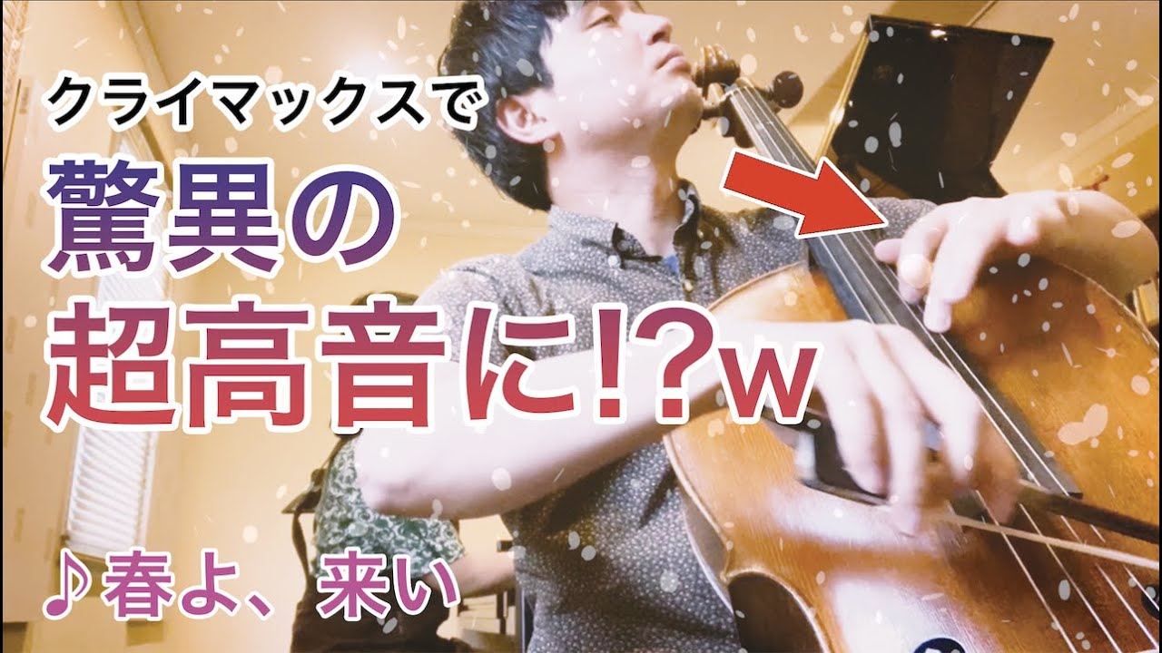 春よ、来い【チェロ＆ピアノカバー】超高音に挑戦　(超絶技巧)
