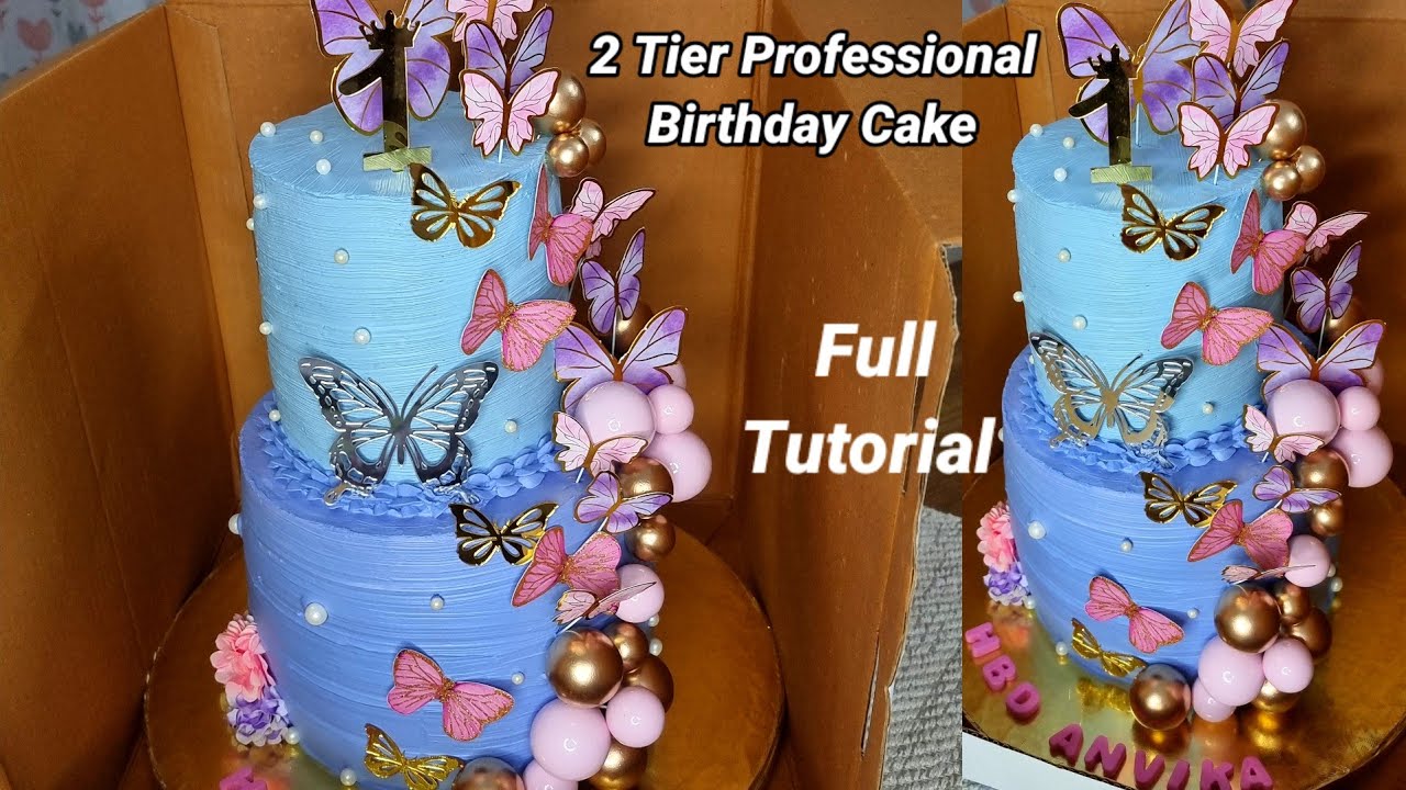 Beautiful 2 Tier Professional Butterfly Cake🦋 | Birthday Cake | Eggless Cake | New trick Cake Design