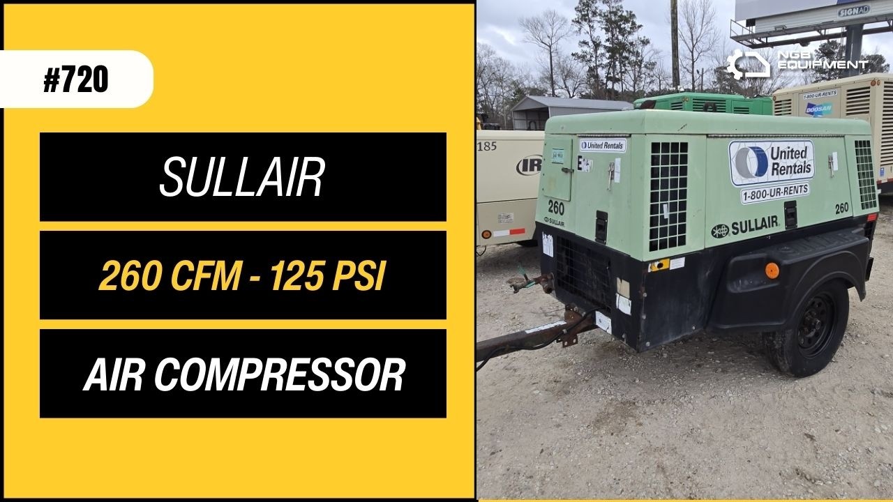 Sullair 260 CFM Towable Air Compressor — John Deere Turbo, Ready to Work