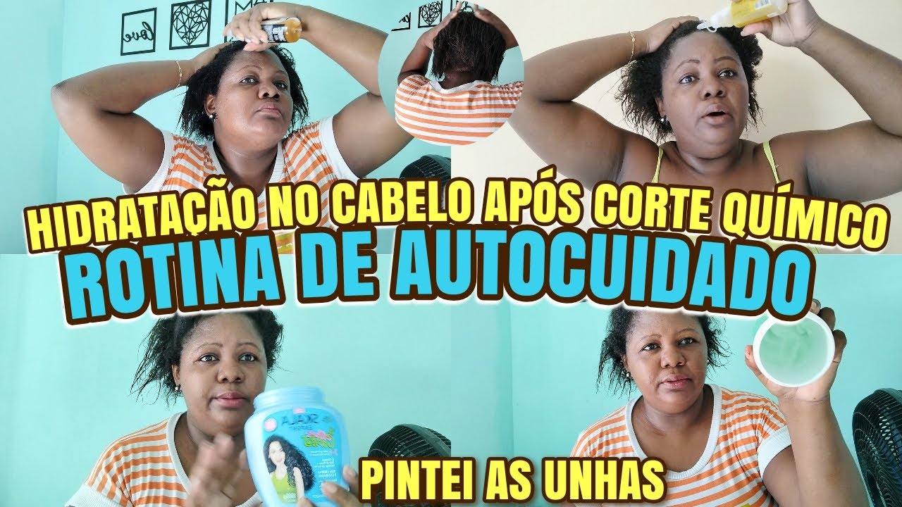 HIDRATAÇÃO NO CABELO APÓS CORTE QUÍMICO//ROTINA CAPILAR//PASSANDO PELA TRANSIÇÃO CAPILAR PELA 1 VEZ🫣