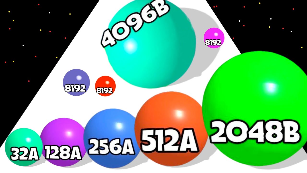 Rolling Ball Run Numbers Game 4096 - Gameplay Walkthrough Android iOS (LEVEL UP BALLS, MATH GAMES)