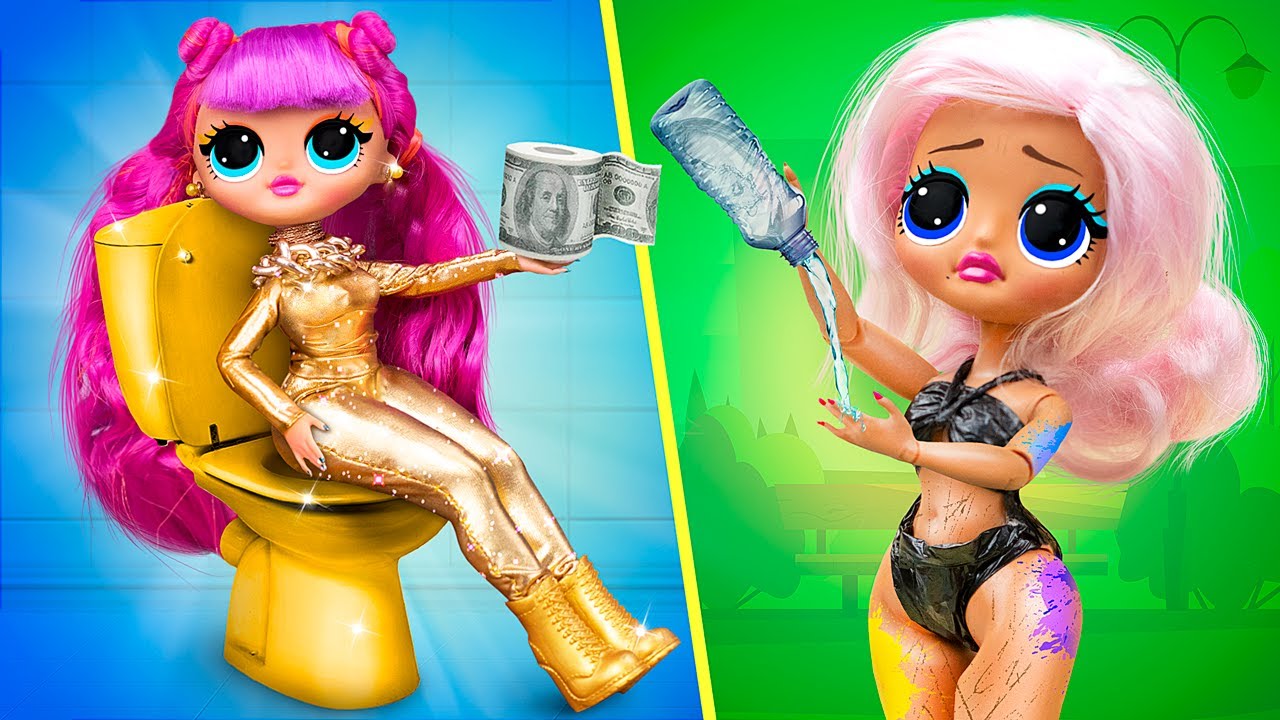 Bogata kontra Biedna Lalka/ 10 DIY Pomysł&oacute;w dla Barbie