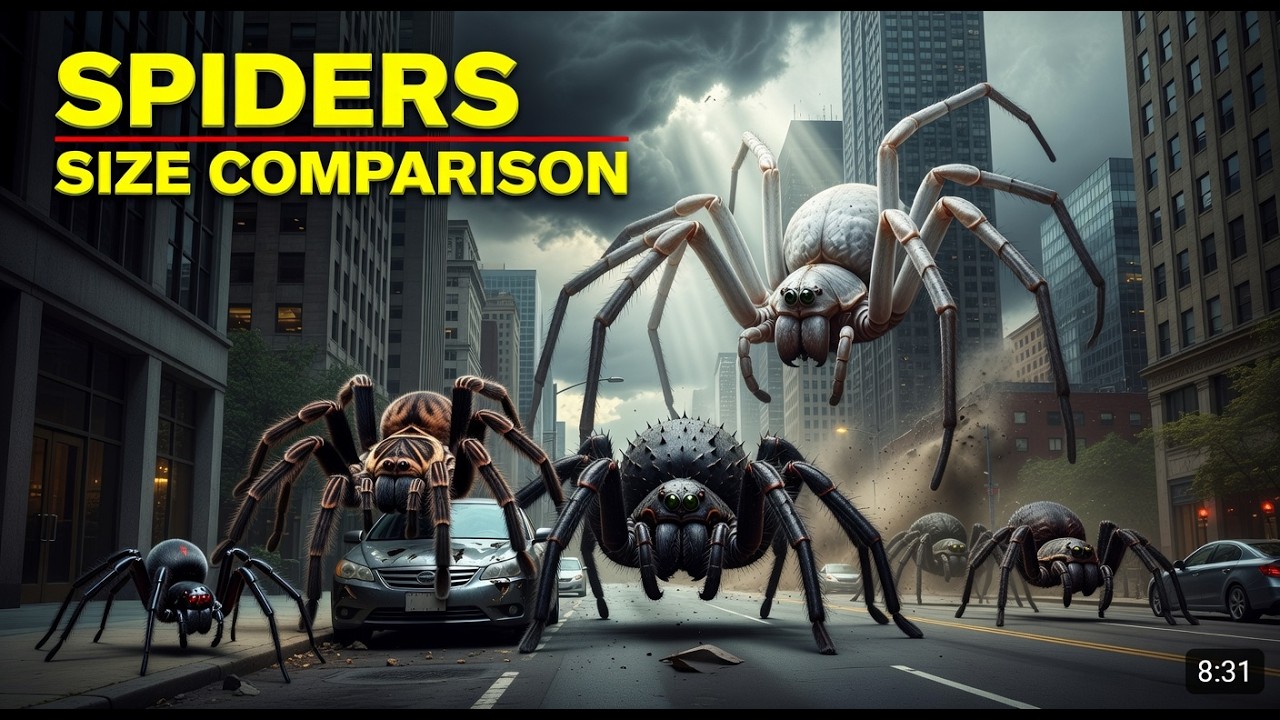 SPIDER SIZE COMPARISON 3D | Real Life vs Marvel vs Giant Monsters