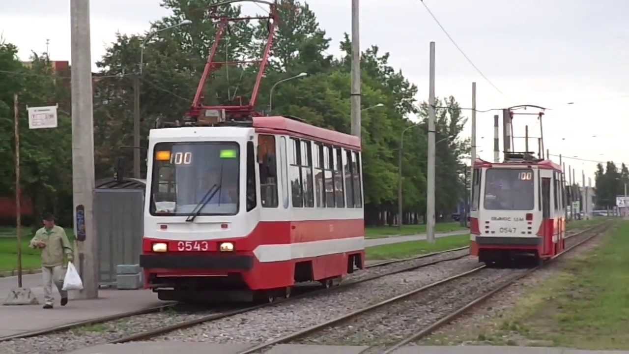 Трамвай Санкт-Петербурга 3-170: ЛМ-99АВ б.0547 по №100 (17.08.13)