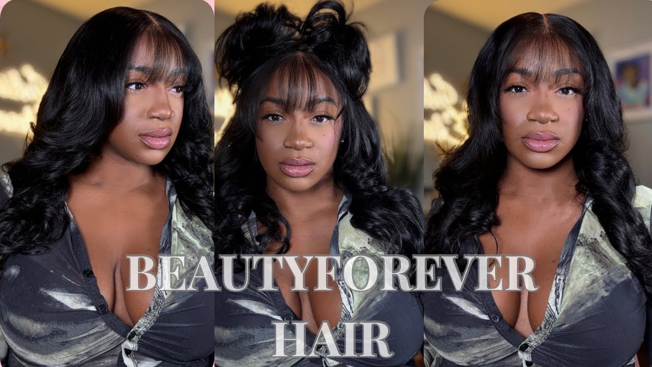 🔥NEW FLUFFY BANG WIG! 7X5 BYE BYE KNOTS EFFORTLESS GLUELESS WIG + 2 STYLES | BEAUTYFOREVERHAIR