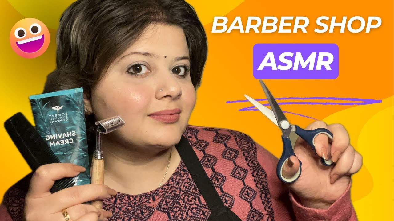 ASMR Barber Shop Roleplay | Hindi Asmr | Indian Asmr | Face wash & Massage, Beard, Haircut | Relax