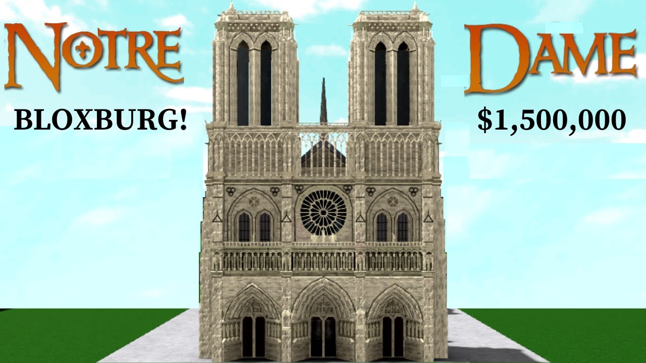 BLOXBURG Cathedral of Notre Dame de Paris - Collab with Greekamphora | Tour and Speedbuild PART 1