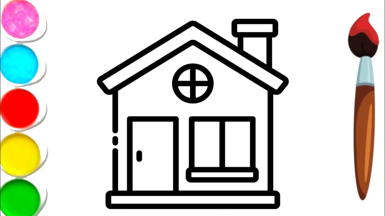 Colorful House Drawing | Learn Colors for Toddlers 🎨