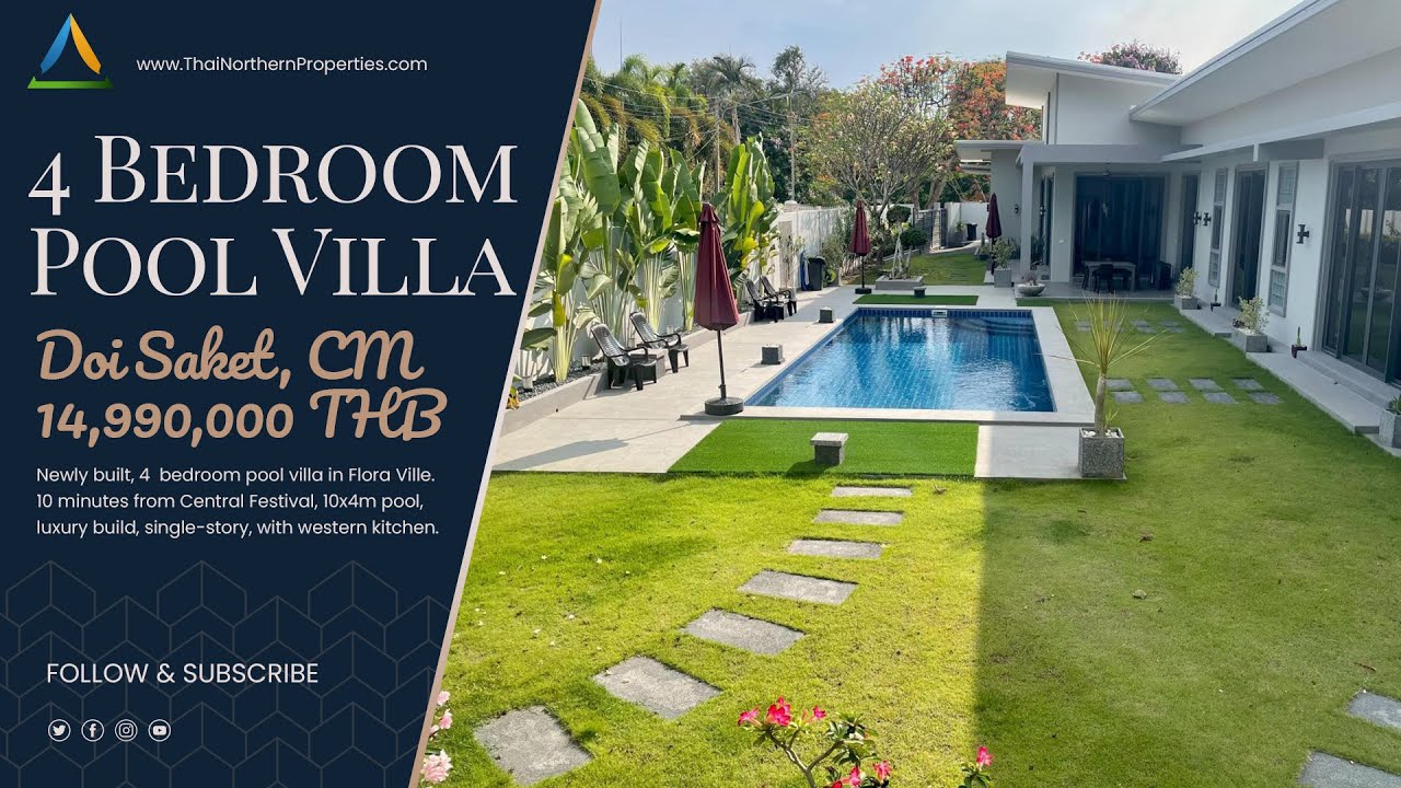 4 Bedroom Pool Villa in Chiang Mai Flora Ville, Doi Saket