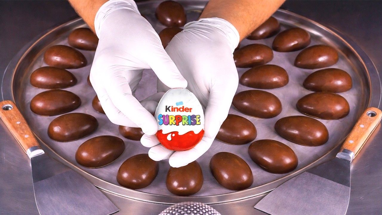 Kinder Surprise Eggs - Ice Cream Rolls | ASMR