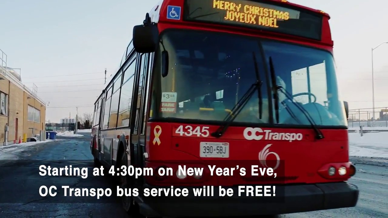 Welcome To OC Transpo 141- Free Bus Service on New Year's Eve!