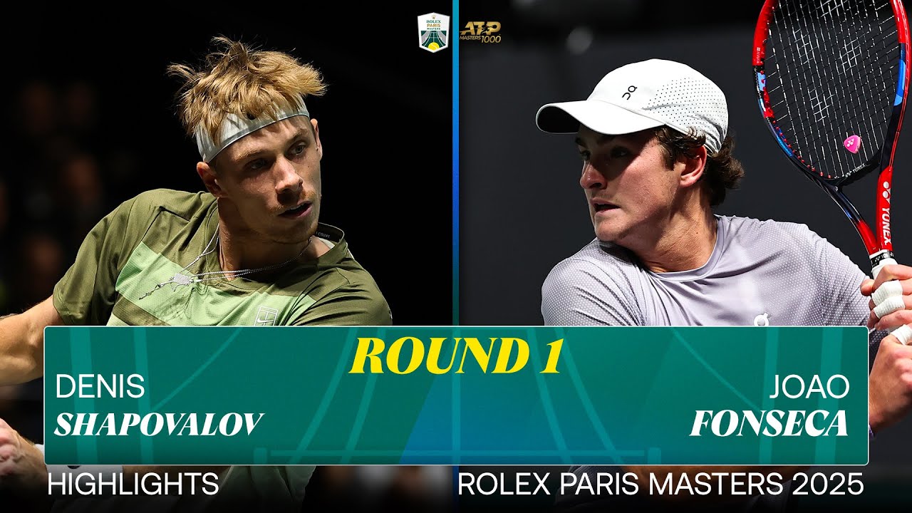 Лучшие моменты матча Денис Шаповалов &mdash; Жоау Фонсека в первом раунде | Rolex Paris Masters