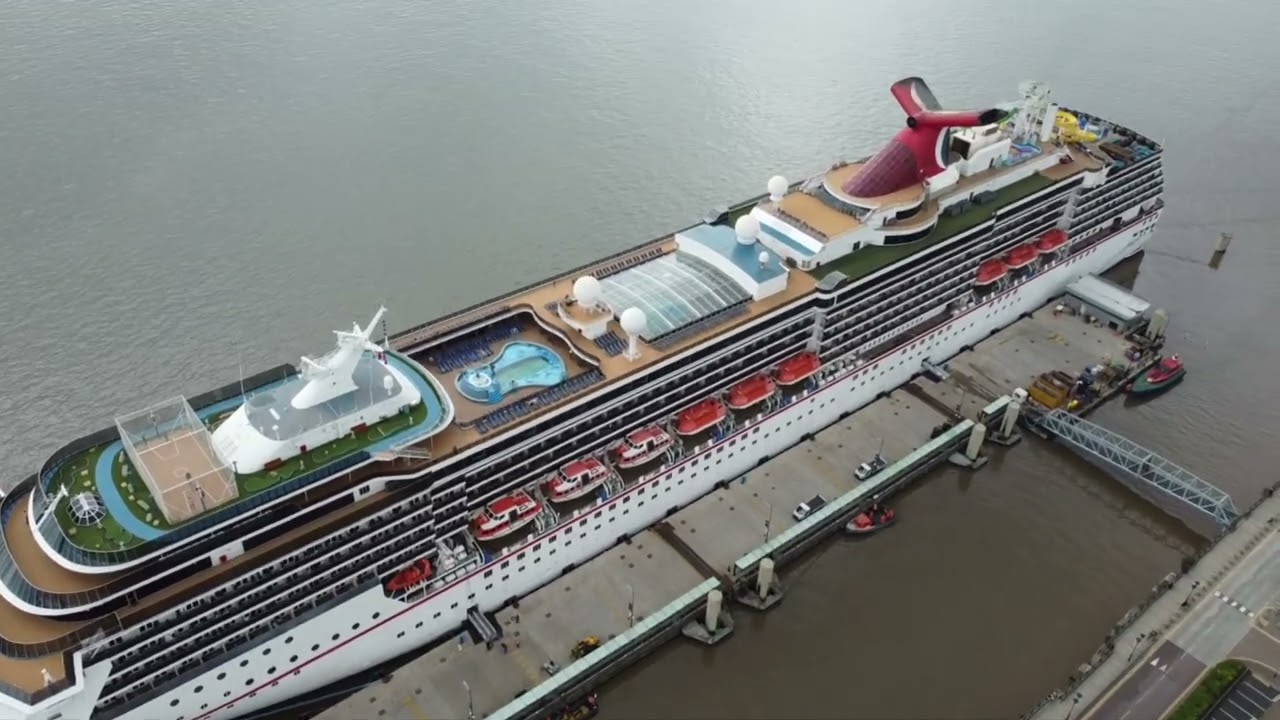 Liverpool UK, Carnival Pride cruise ship drone footage 18.08.2022