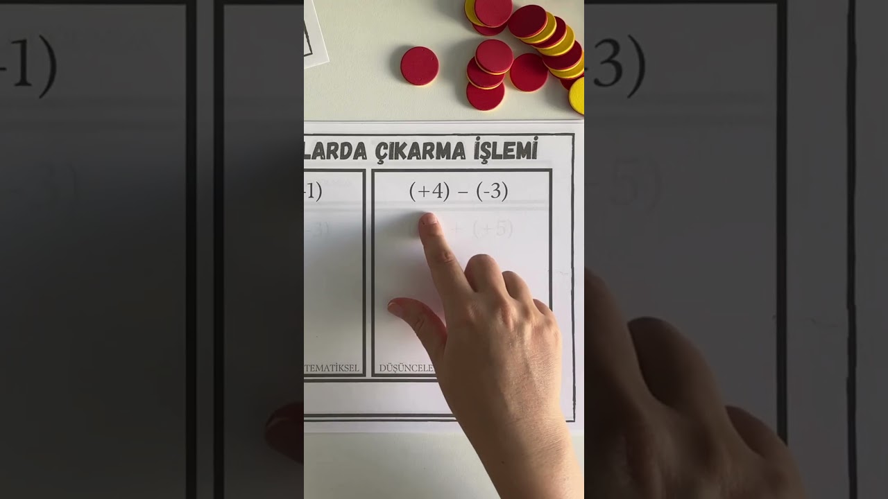 Tam Sayılarda Toplama ve &Ccedil;ıkarma İşlemi (Pullarla Anlatım)