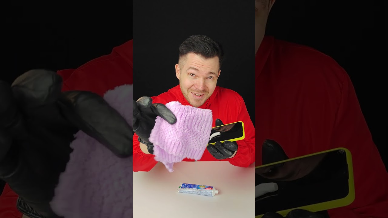 How to fix a broken phone screen with toothpaste #lifehacks #shorts