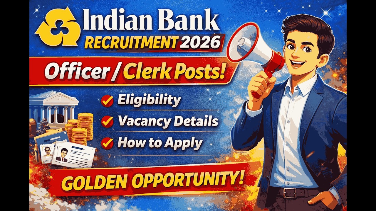 Indian Bank Bharti 2026 🔥 Officer/Clerk Posts | बैंक में सरकारी नौकरी | Apply Now2026 02 08 15 30 26