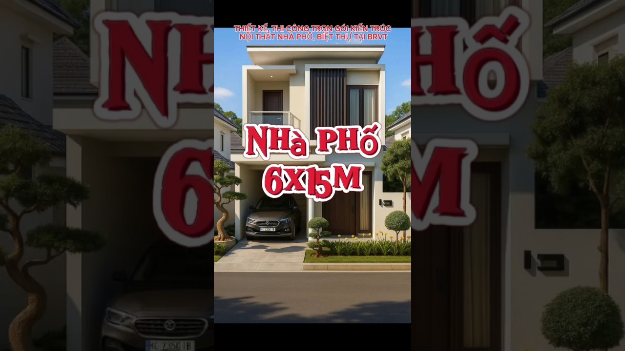 Nh&agrave; phố diện t&iacute;ch 6x15m. #xaynhatrongoibrvt #xaynhatrongoi #nhadep #xaydung