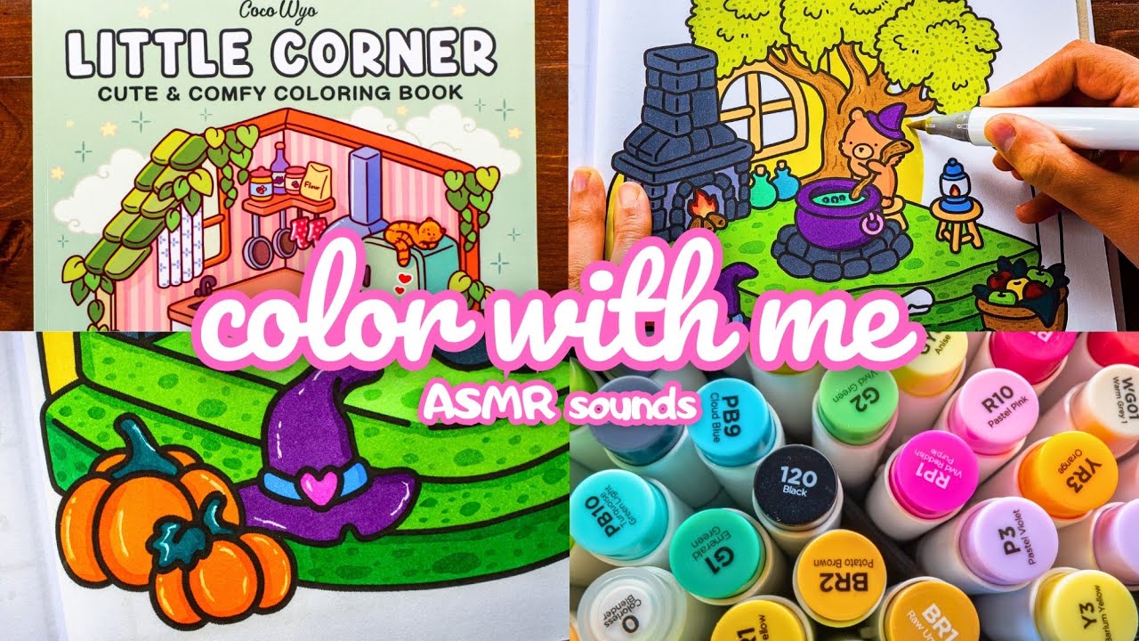 Color with me 🎃🍂 | Halloween edition | Satisfying ASMR coloring 🎧 | Coco Wyo coloring book