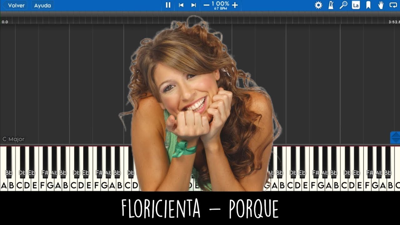 Floricienta - Porque (Tempo 67, Tono E) - Piano Tutorial - Piano Lessons