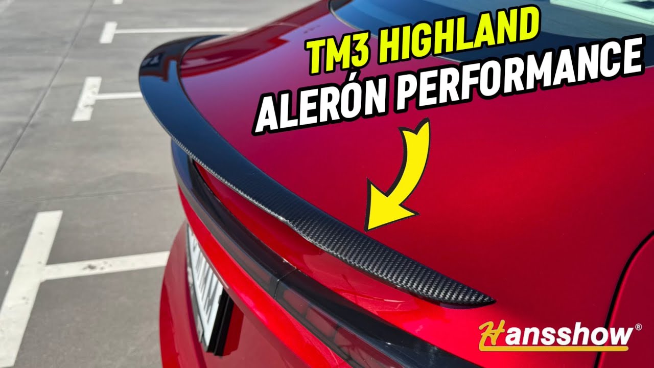 🔴Alerón de fibra de carbono PERFORMANCE para Tesla Model 3 Highland
