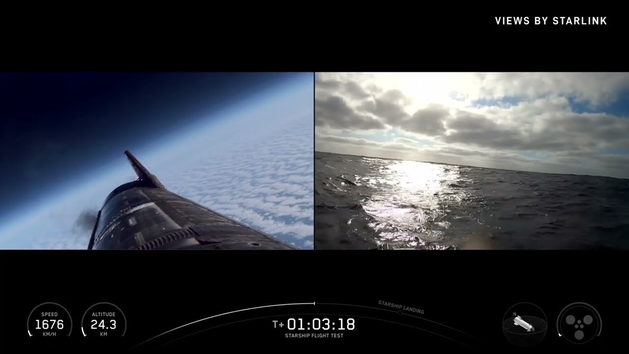 Рейс 11 SpaceX Starship! Успешное возвращение в атмосферу и посадка!