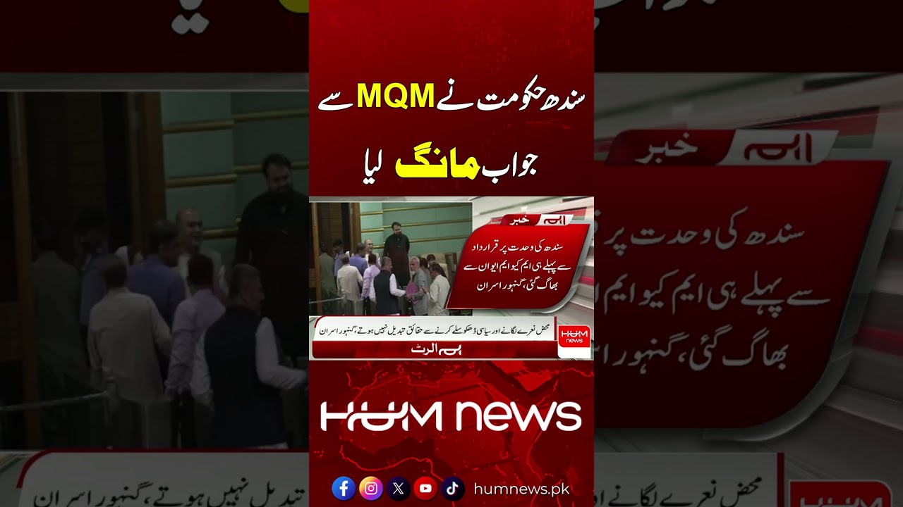 Sindh Government Demands Answers From MQM | Breaking News | Hum News | Pakistan